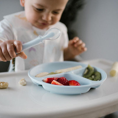 Babyono Baby Food Plate made of Silicone Blue