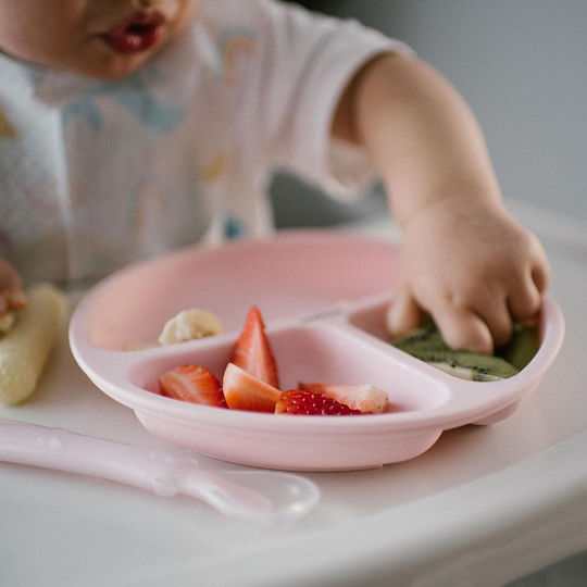 Babyono Детска Чиния за Хранене от Силикон Розов