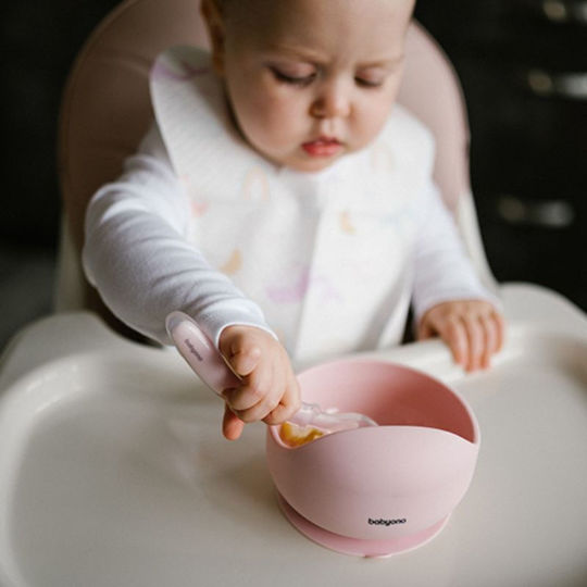 Babyono Baby Food Bowl made of Silicone Pink