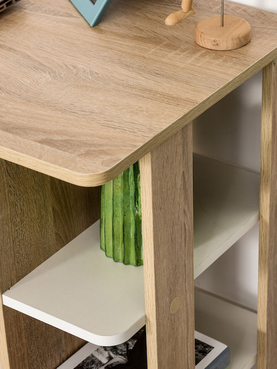 Desk Wooden White and oak 100x44x74cm
