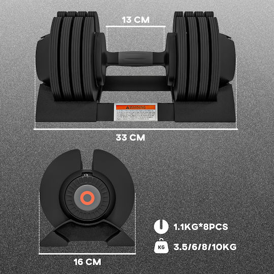 Sportnow Αλτήρες Σετ 2x 10kg με Βάση