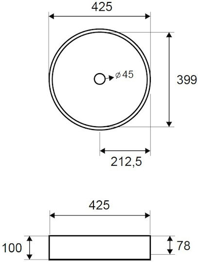 Karag Elpis Επικαθήμενος Νιπτήρας Πέτρινος 42.5x42.5x10cm Karag Elpis Επικαθήμενος Νιπτήρας Πέτρινος 42.5x42.5x10cm