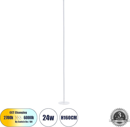 GloboStar Daluma Lampa de podea LED Î160xL18cm. cu Lumină Alb Reglabil 2640lm Alb