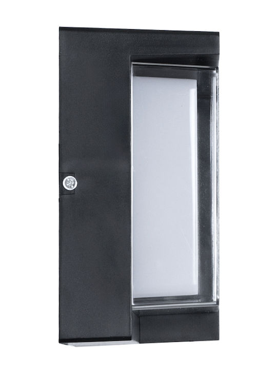 GloboStar Apex Square Wall-Mounted Outdoor Ceiling Lamp LED IP65 10W with Natural White Light 17x17x9cm