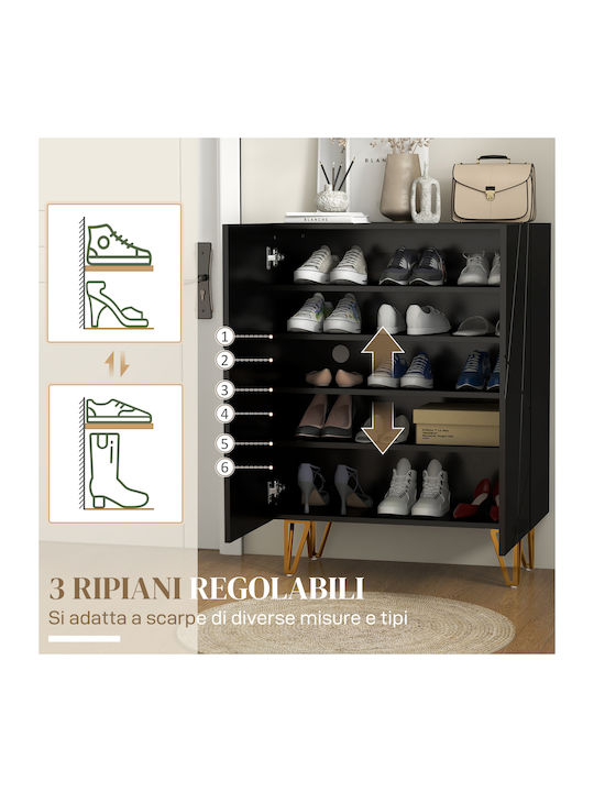 Wooden Shoe Organizer Black 72x31.5x95cm