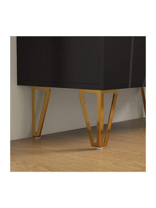 Wooden Shoe Organizer Black 72x31.5x95cm