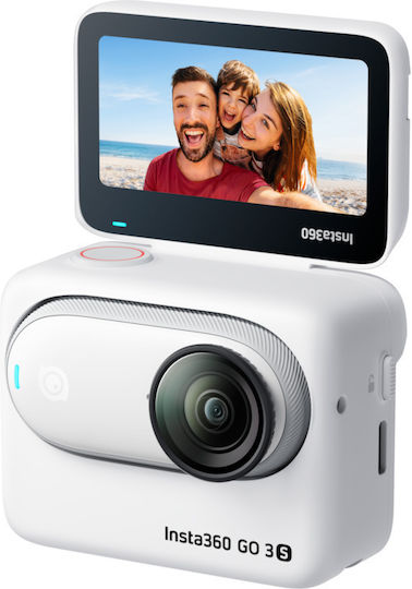 Insta360 GO 3S Standard Edition 128GB Action Camera 4K Ultra HD 360° Capture Underwater with Screen 2" and Wi-Fi White