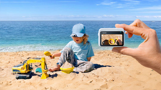Insta360 GO 3S Standard Edition 128GB Action Camera 4K Ultra HD 360° Capture Underwater with Screen 2" and Wi-Fi White