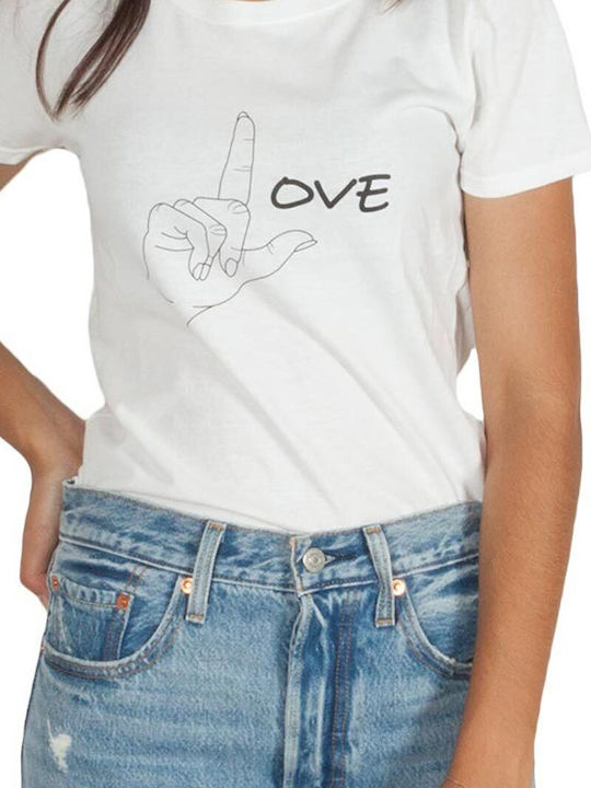 Γυναικείο T-shirt Floral Λευκό