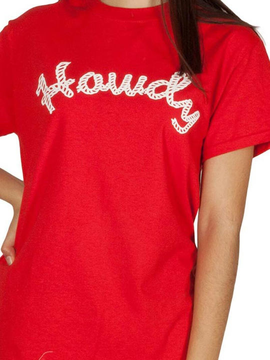 Γυναικείο Oversized T-shirt Floral Κοκκινο