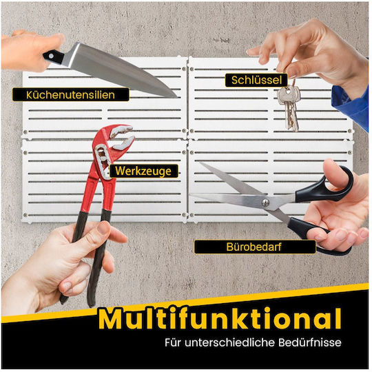 Wall-Mounted Metal Magnetic Tool Storage System 4 Panels 60 X 30 Cm Costway Td10012sl