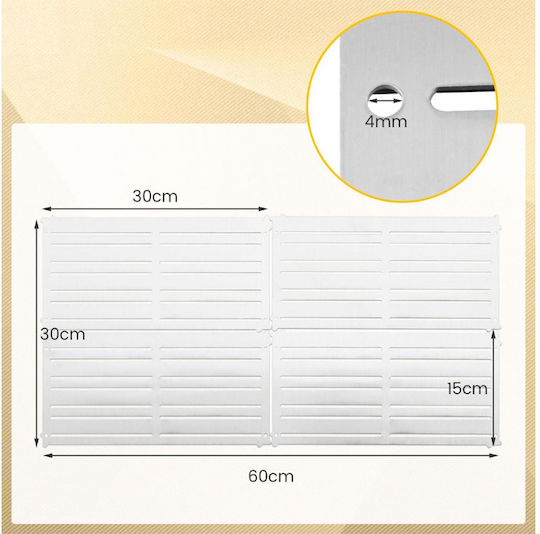 Wall-Mounted Metal Magnetic Tool Storage System 4 Panels 60 X 30 Cm Costway Td10012sl