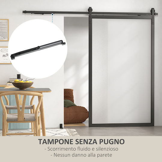 HomCom Mecanism Pentru Ușă Glisantă 244cm Negru