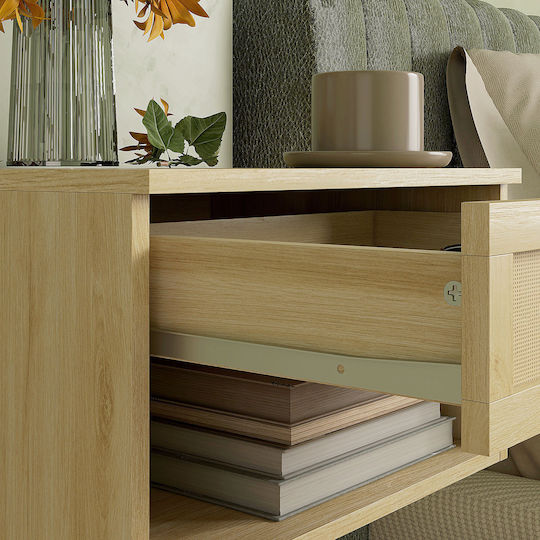 Wooden Beige Bedside Tables 2 Pieces 40x34x23cm
