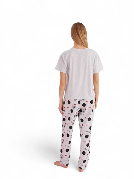 Hello Kitty Sommer Damen Pyjama-Set Weiß