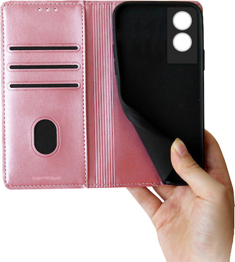 Sonique Vintage Magnet Wallet Δερματίνης / Πλαστικό / Σιλικόνης Ροζ Χρυσό (TCL 50 SE)
