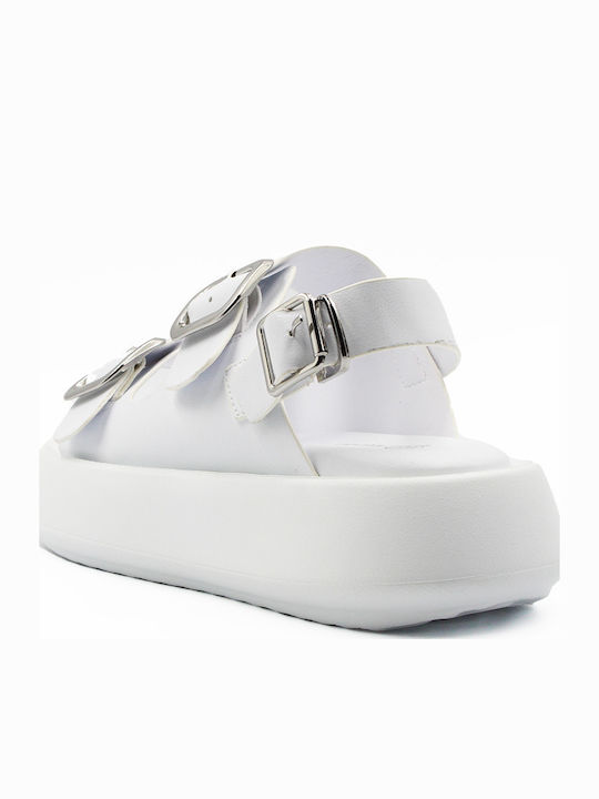 Women's Flat Sandals in White Color