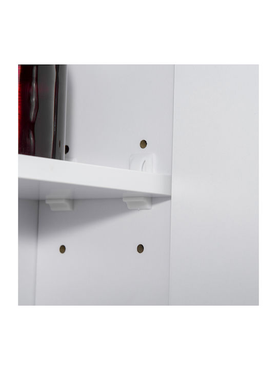 Kleankin Bathroom Mirror Led with Shelf & Cabinet 90x15cm White