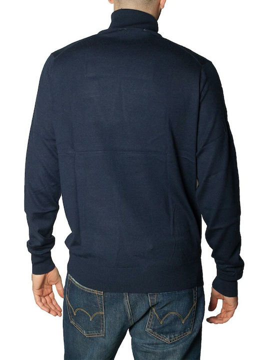 Paperinos Herren Langarm-Pullover Rollkragen Blau