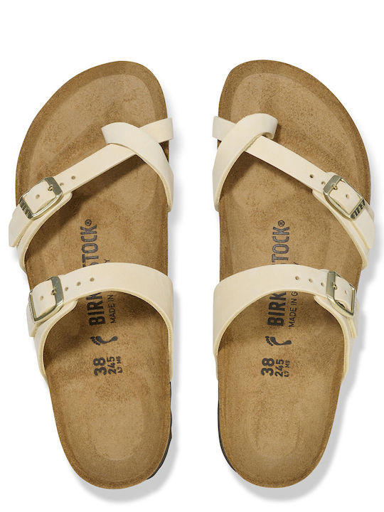 Mayari Women's Flat Sandals in Ecru Color Narrow Fit