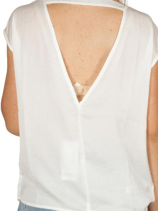 Women's Blouse Short Sleeve White