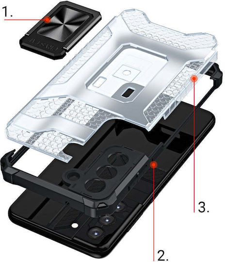Hurtel Crystal Ring Umschlag Rückseite Kunststoff Blau (Galaxy S21 FE 5G)