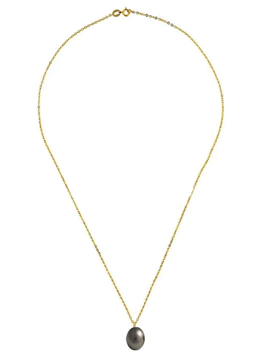 Margaritari Gold Set Necklace , Earrings & Pendant with Pearls 14K