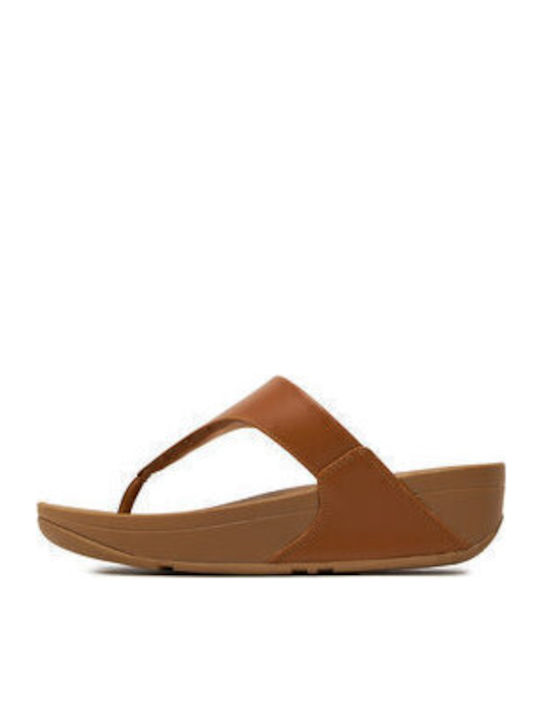 Lulu I88 Flip Flops With Platforms In Brown Colour