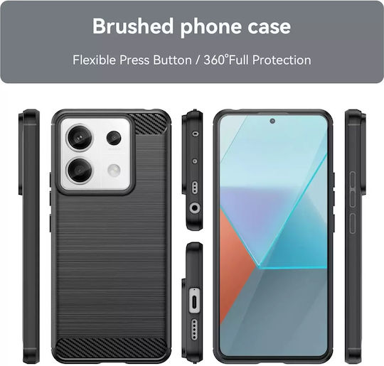 Hurtel Carbon Back Cover Σιλικόνης Μαύρο (Redmi Note 13 Pro+)