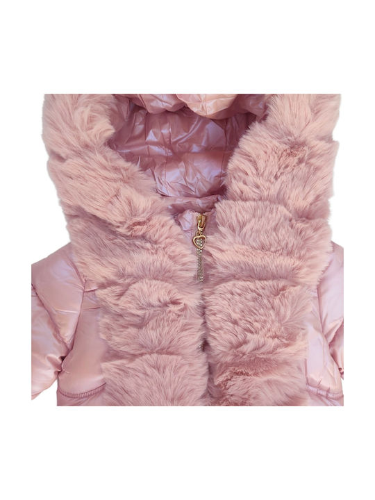 Baby Train Kinderjacke mit Futter & Kapuze Pink