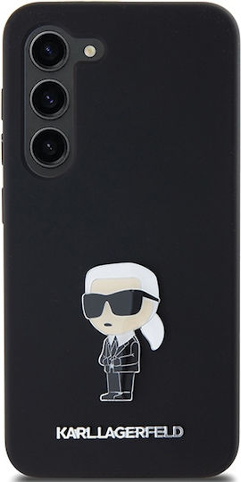 Karl Lagerfeld Ikonik Metal Pin Back Cover Silicone Black (Galaxy S23)
