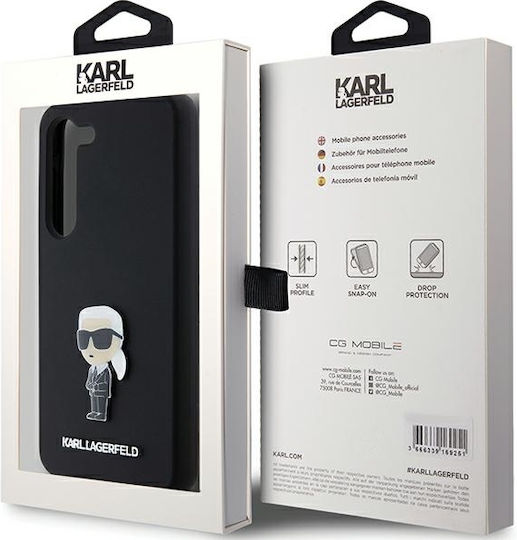 Karl Lagerfeld Ikonik Metal Pin Back Cover Silicone Black (Galaxy S23)