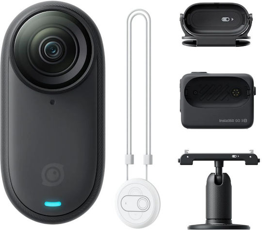 Insta360 GO 3S Standard Edition 64GB Action Camera 4K Ultra HD 360° Capture Underwater Midnight Black with Screen 2" and Wi-Fi Black