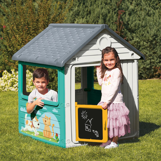 Dolu Kunststoff Kinder Spielhaus Garten My First House Weiß 125x100x104cm