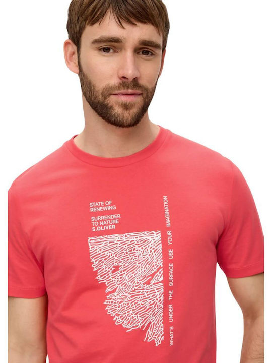 S.Oliver Men's Short Sleeve T-shirt Coral Red