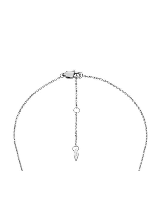 Fossil Sadie Necklace from Steel with Zircon