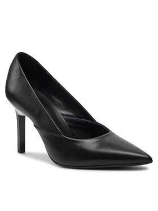 Leather Black Heels
