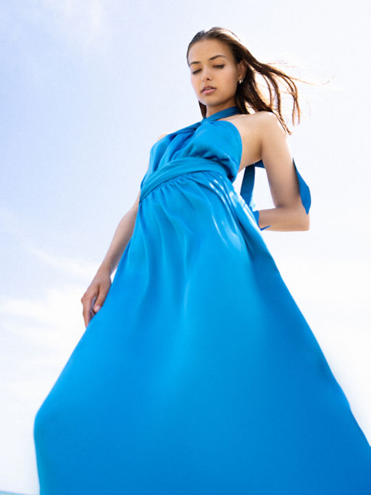 Desiree Evening Dress Satin Blue