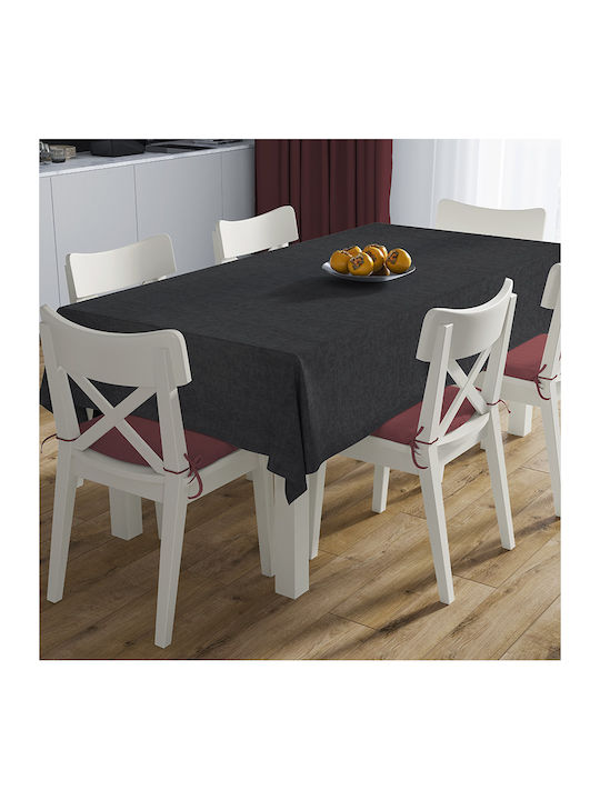 Dimcol Panama Cotton & Polyester Stain Resistant Tablecloth Black 140x180cm