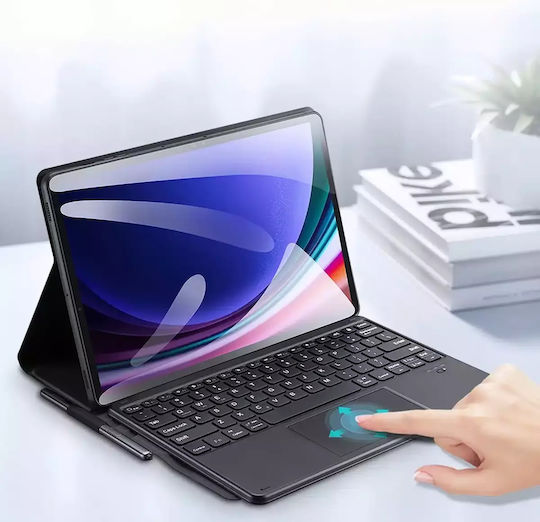 Dux Ducis Flip Cover με Πληκτρολόγιο στα Αγγλικά US Μαύρη (Galaxy Tab S9+ / Galaxy Tab S10+)