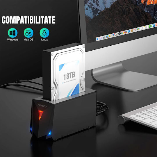 Fideco Docking Station pentru 2 Hard Disk-uri SATA 2.5" / 3.5" cu conectivitate USB 3.0