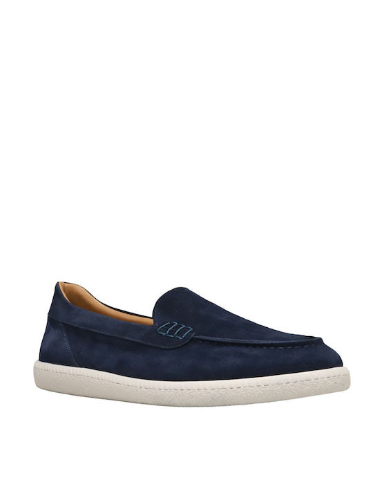 Boss Shoes Suede Ανδρικά Loafers σε Μπλε Χρώμα