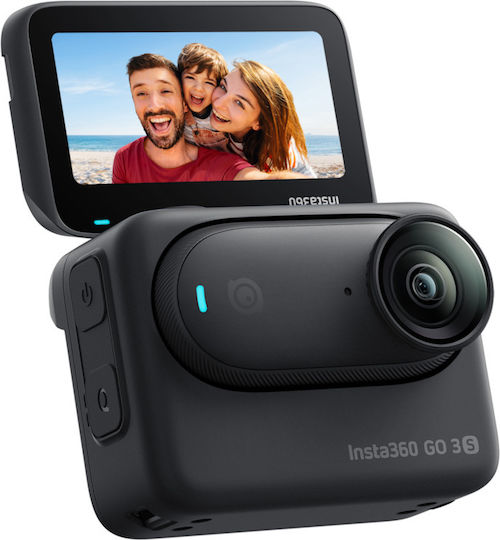 Insta360 GO 3S Standard Edition 64GB Action Camera 4K Ultra HD 360° Capture Underwater Midnight Black with Screen 2" and Wi-Fi Black