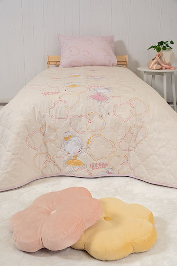Βιοκαρπετ Naf Naf Fairies 353 Cream Pink Κουβερλί-κουβερλί Σετ 100% Βαμβάκι