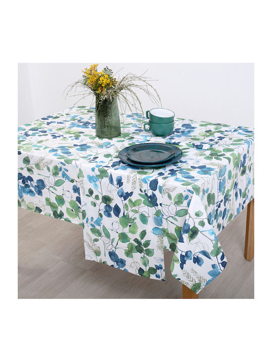 Dimeco Tablecloth Cotton Grace Petrol 140x220cm