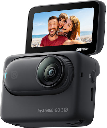 Insta360 GO 3S Standard Edition 64GB Action Camera 4K Ultra HD 360° Capture Underwater Midnight Black with Screen 2" and Wi-Fi Black