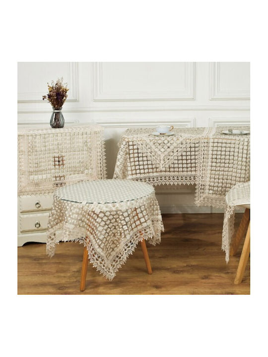 Liolios Home Checkered Set 5pcs Fx-2 Cream 130x130cm