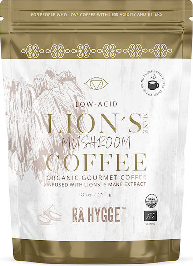 Café filtru măcinat Rå Hygge Bio cu ciupercă Lion's Mane, 227g