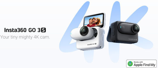 Insta360 GO 3S Standard Edition 128GB Action Camera 4K Ultra HD 360° Capture Underwater with Screen 2" and Wi-Fi Black