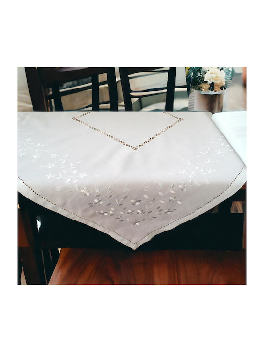 Linea Home Tablecloth with Embroidery Set 7pcs Margaret 18004 White 160x220cm